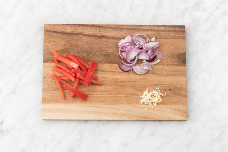 Prep veggies.