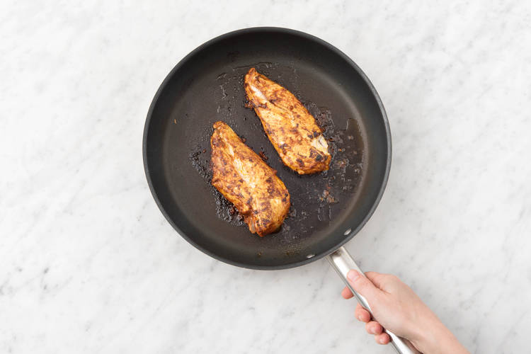 Cook the chicken on each side