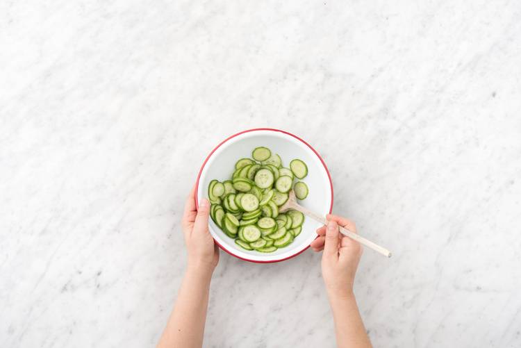Pickle the cucumbers
