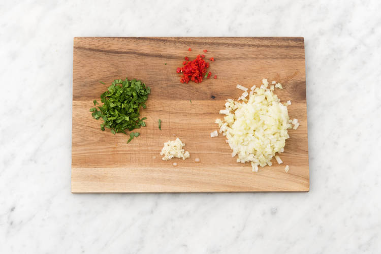 Prepare veggies.