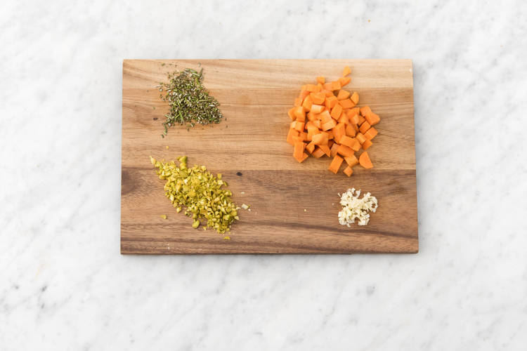 Prep veggies.