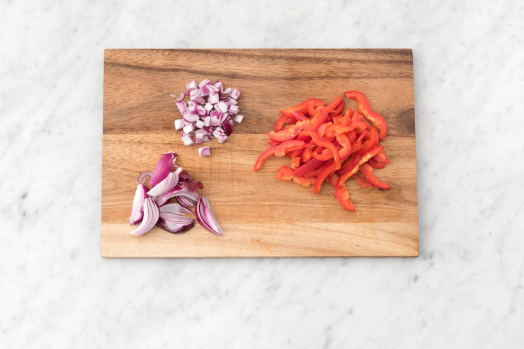 Prep veggies.