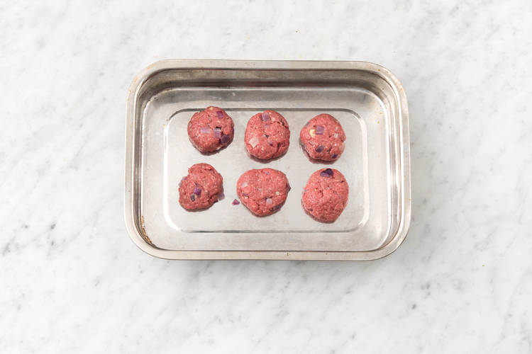 Shape meatballs.