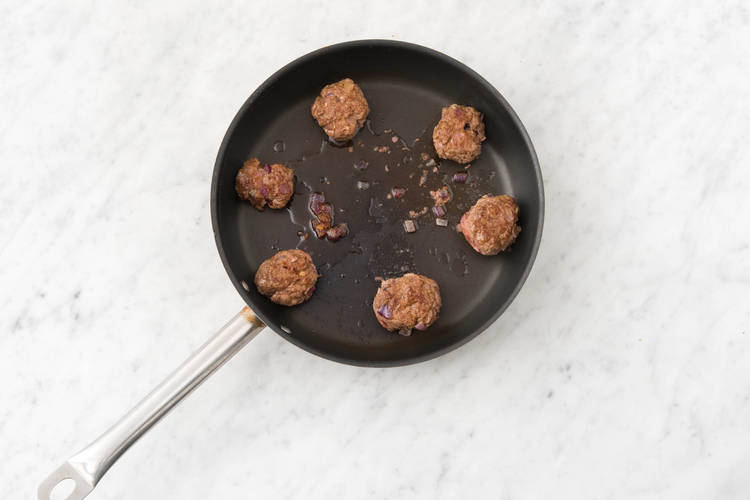 Cook meatballs.
