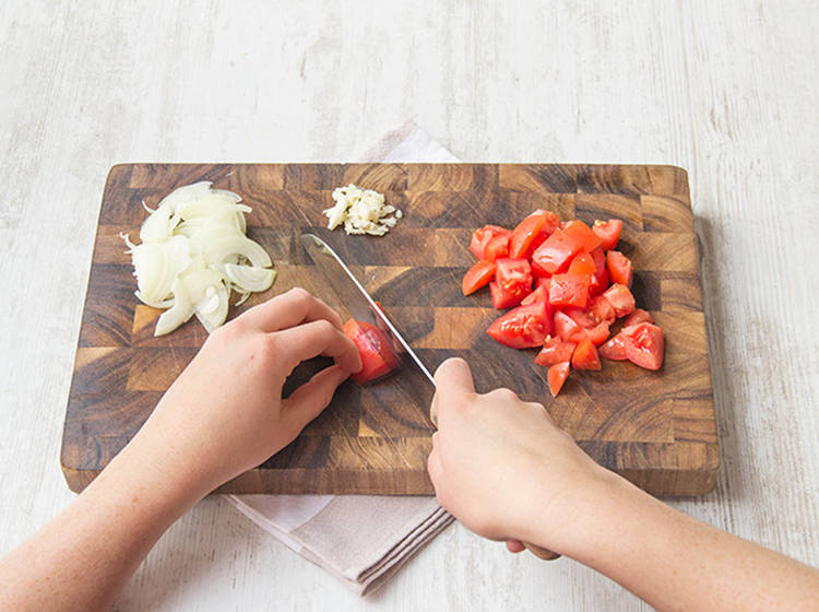 Prep veggies.