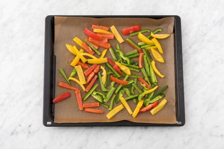 Roast peppers.