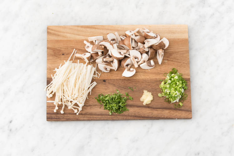 Prep veggies.