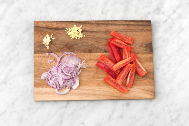 Prep veggies.