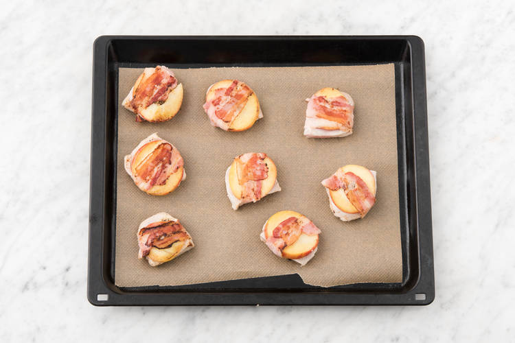 Roast pork parcels.