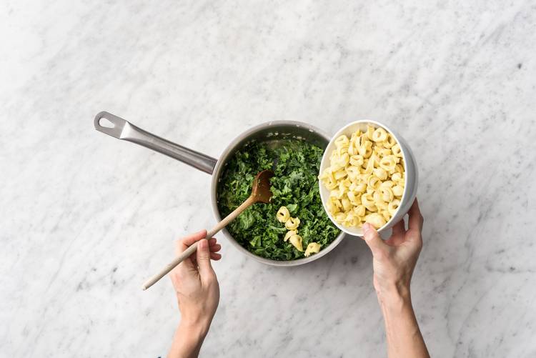 Add kale and tortellini