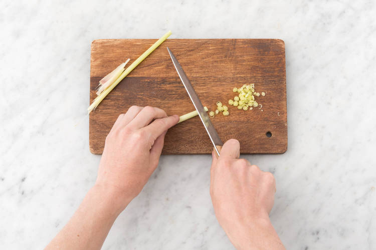 Peel and finely chop the lemongrass