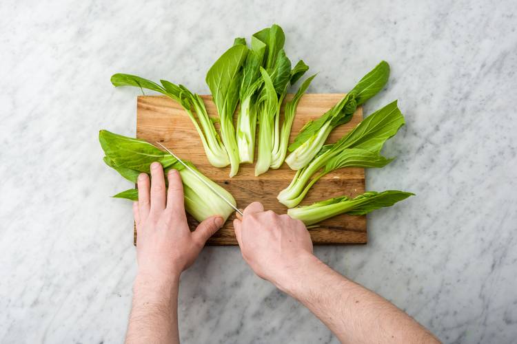 Chop the bok choy