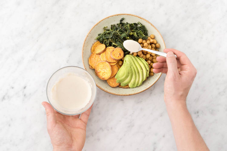 Drizzle with the tahini dressing