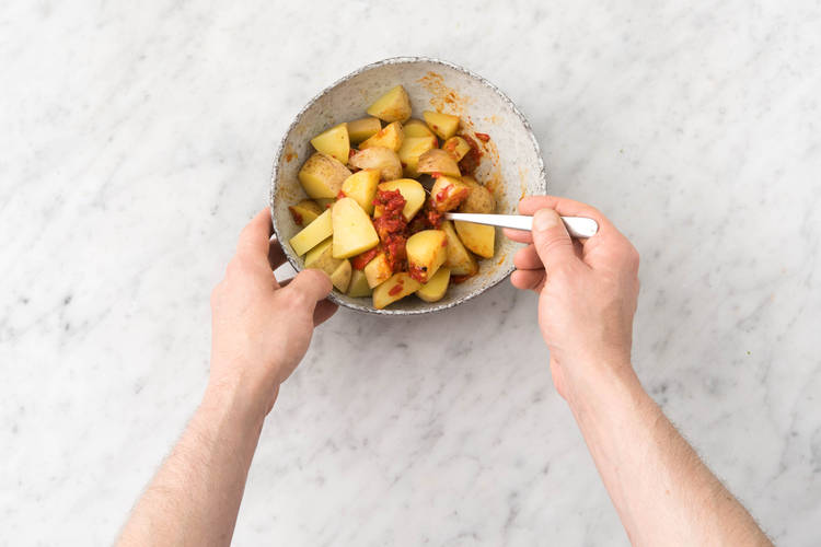 Stir through the chargrilled capsicum sauce