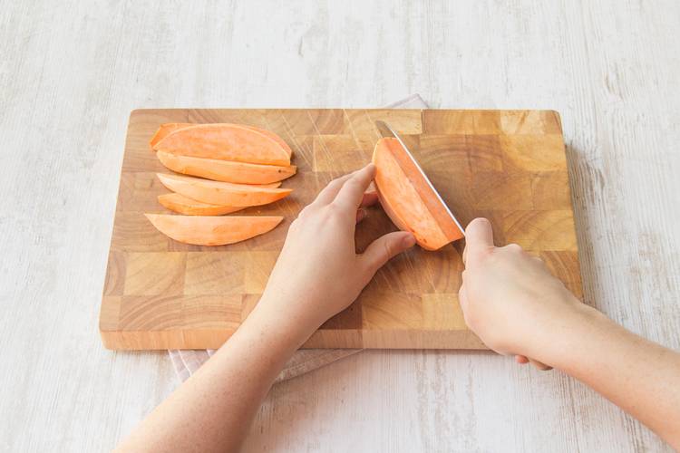 Slice the sweet potato