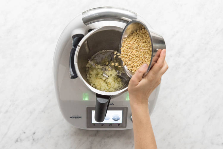 Perlgraupen in den Mixtopf geben