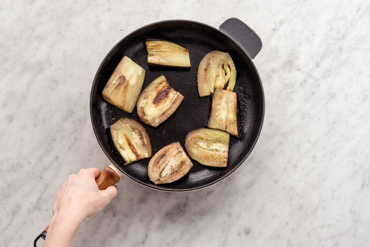 Cook aubergine.
