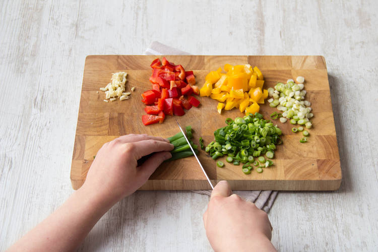 Prep veggies.