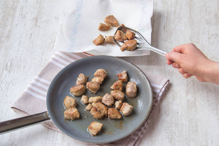 Transfer pork to kitchen paper.