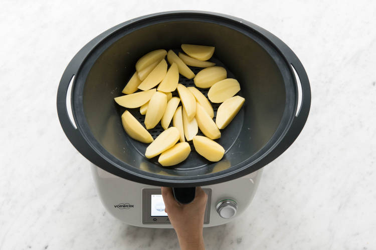 Kartoffelviertel einwiegen