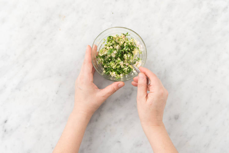 Make almond herb chimichurri