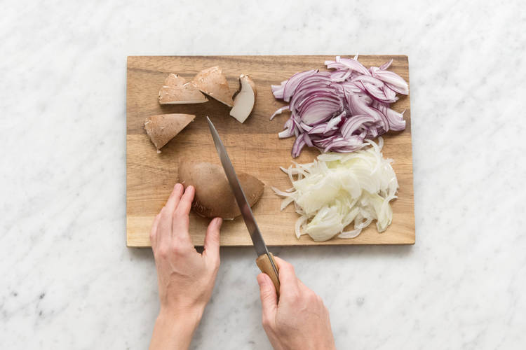 Portobello-Pilz achteln