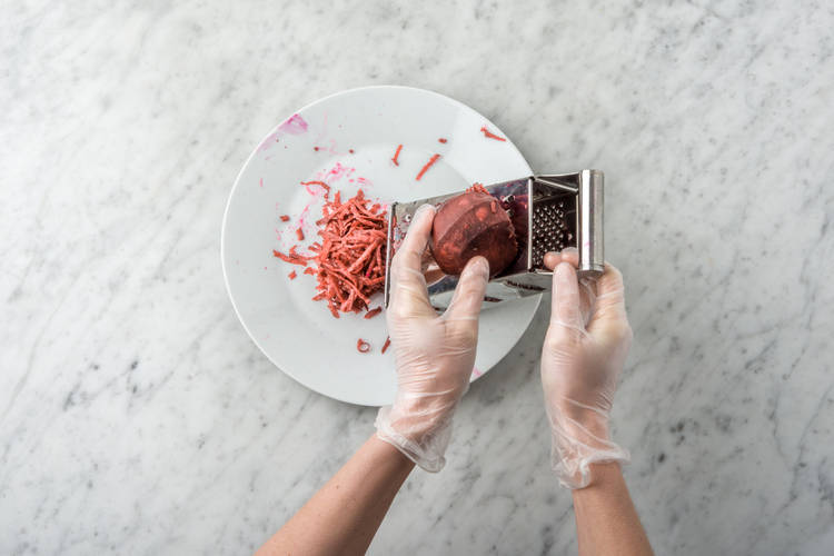 Grate beetroot.