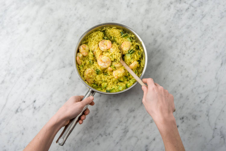 Stir through parsley.