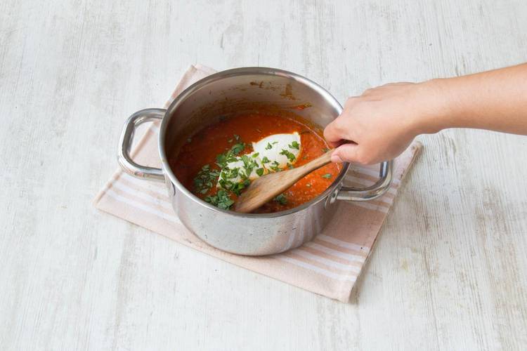 Stir in the sour cream