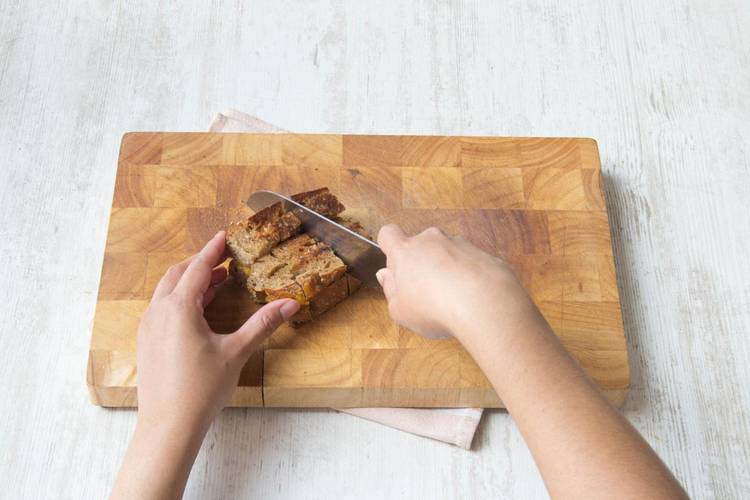 Cut the grilled cheese