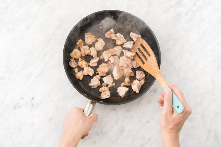 Cook the chicken thighs