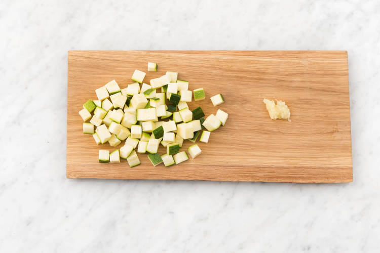 Chop the courgette
