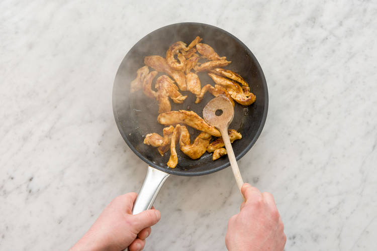 Cook chicken.