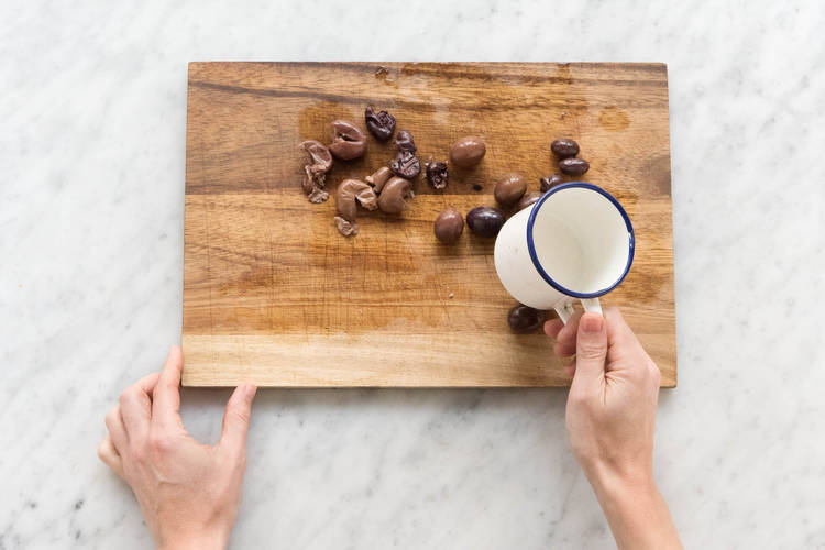 Kalamata-Oliven entsteinen