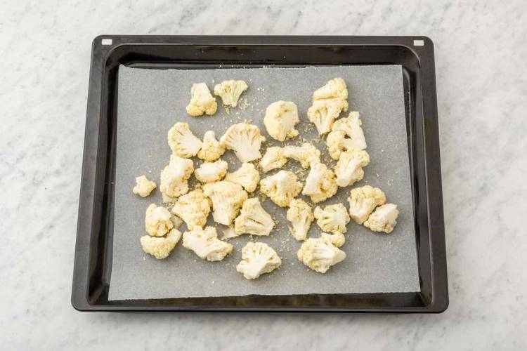 Preheat oven and roast cauliflower