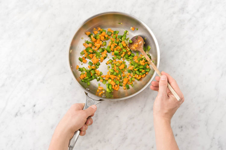 Soften the veggies