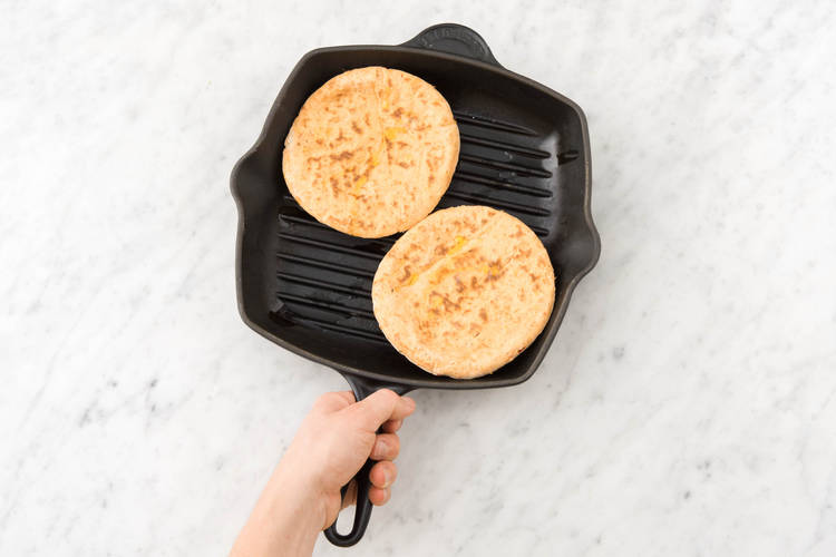 Grill the pita breads