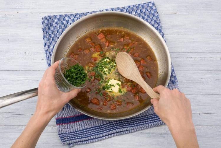 Make the tomato pan sauce