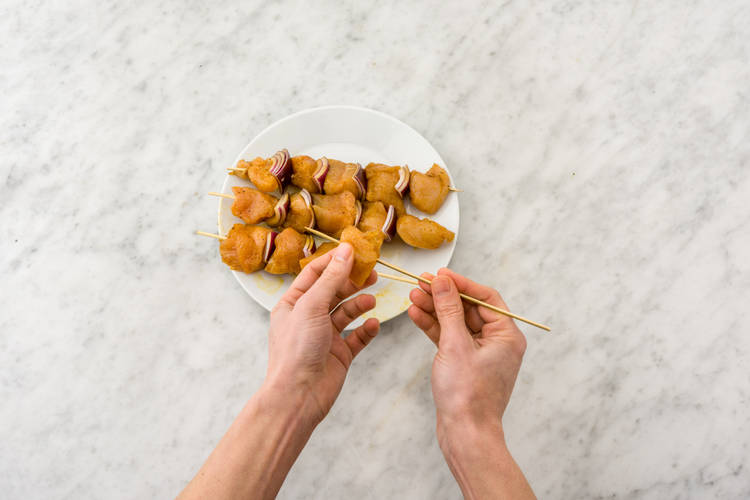 Make skewers.