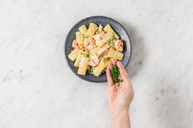Dress with chives.