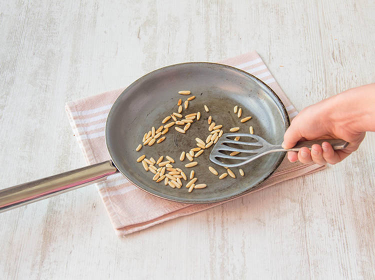 Toast pine nuts.