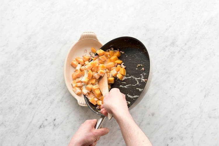 Pour into ovenproof dish.