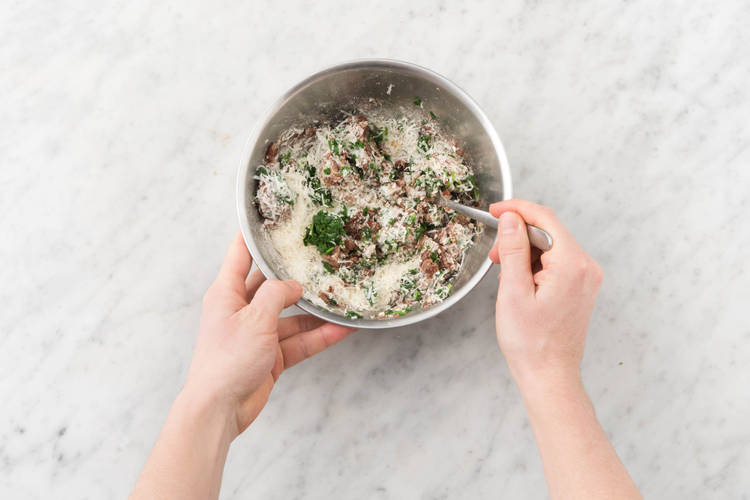 Make meatball mixture.
