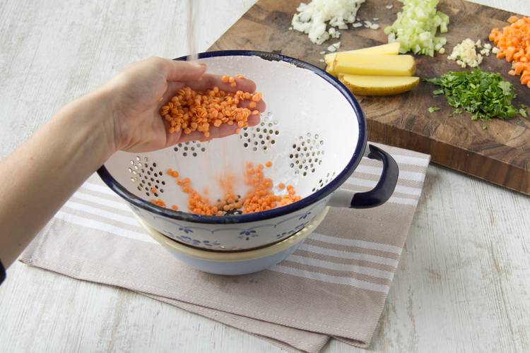 Rinse the lentils