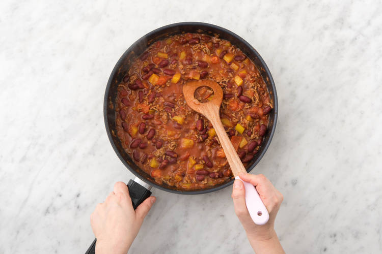 Simmer mixture.