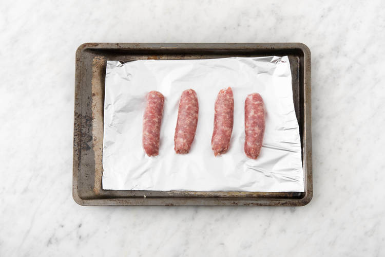 Grill sausages.