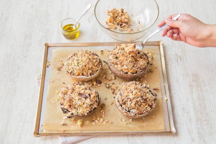 Fill the mushroom cups