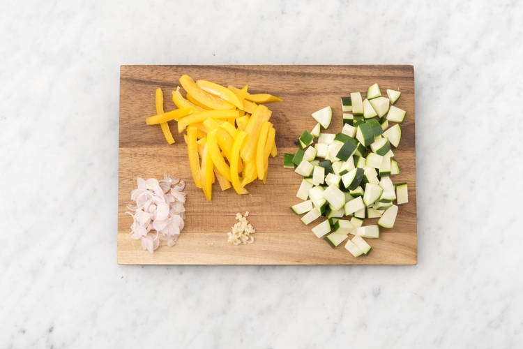 Prep veggies.