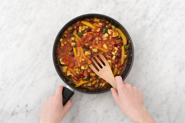 Cook bean mixture.