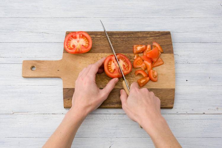 Cut the tomatoes